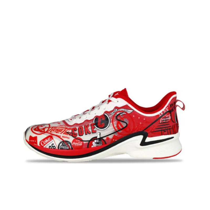 Coca-Cola x Anta Anti-Slip And Wear-Resistant Breathable Low-Top Running Shoes Men's Red Black-0
