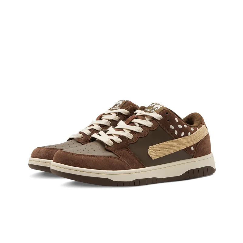 Vandy The Pink Choco Churro Burger Shoes Low Top Stylish Skateboarding Shoes Unisex Brown-4