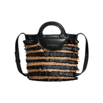 MARNI Logo Detailed Fringe Detailed Small Top Handle Bag