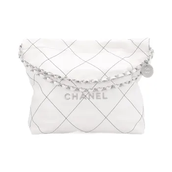 CHANEL 22Bag Leather Tote Bag, Shopping Bag, Handbag, Shoulder Bag Trumpets Women's White