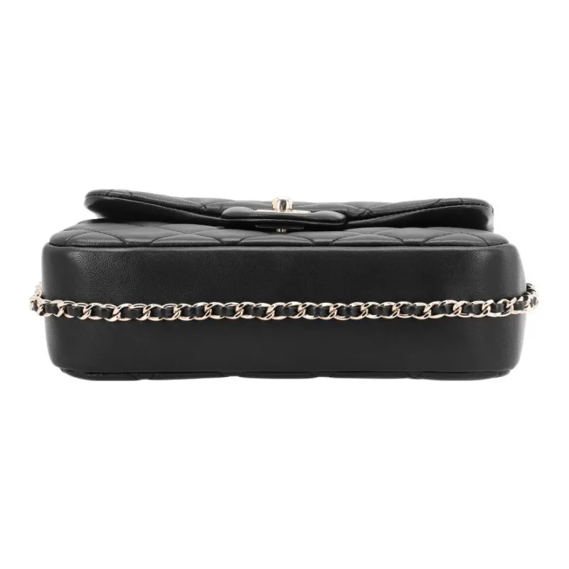 CHANEL Lambskin Shoulder Bag Women's Black-3