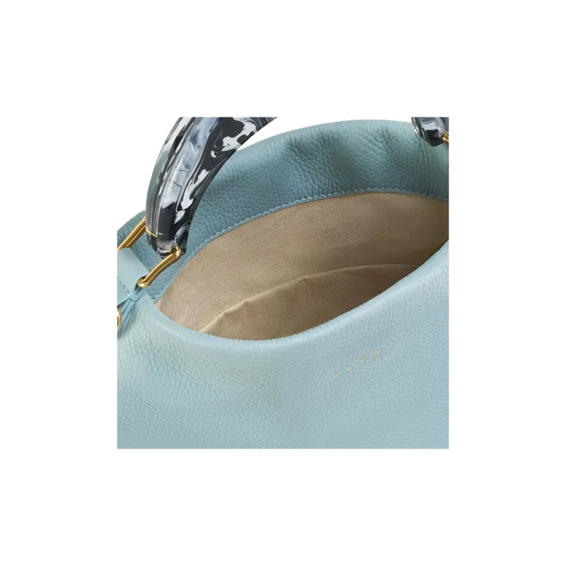 MARNI Venice Cow Leather Hobo Bag Handheld Shoulder Bag Crossbody Bag Handbag Small Size Women's Light Blue-3