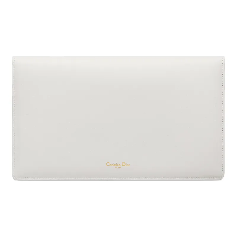 DIOR Bobby Smooth Calf Leather Clutch Women's White-3