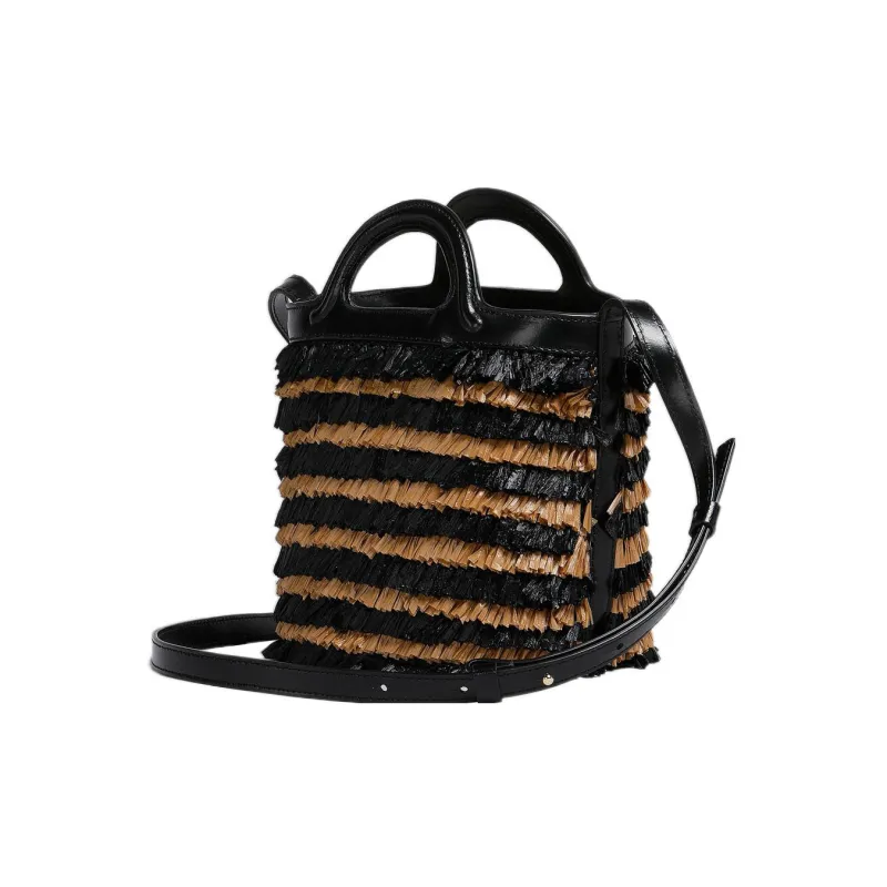 MARNI Logo Detailed Fringe Detailed Small Top Handle Bag-2