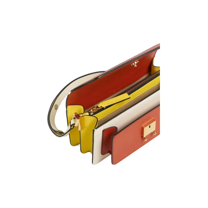 MARNI Colour-Block Saffiano Foldover-Top Shoulder Bag-4