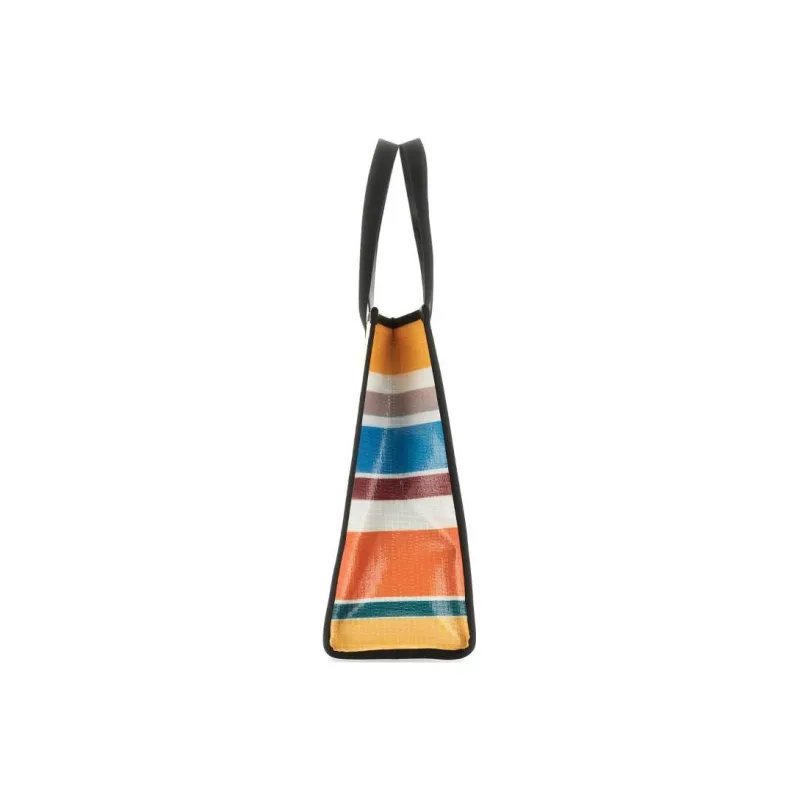 ETRO Logo Detailed Striped Tote Bag-4