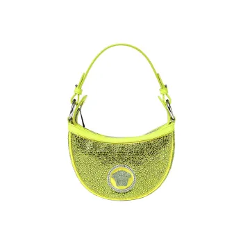VERSACE Sheepskin Hobo Biker Shoulder Bag Handbag Small Size Women's Fluorescent Color