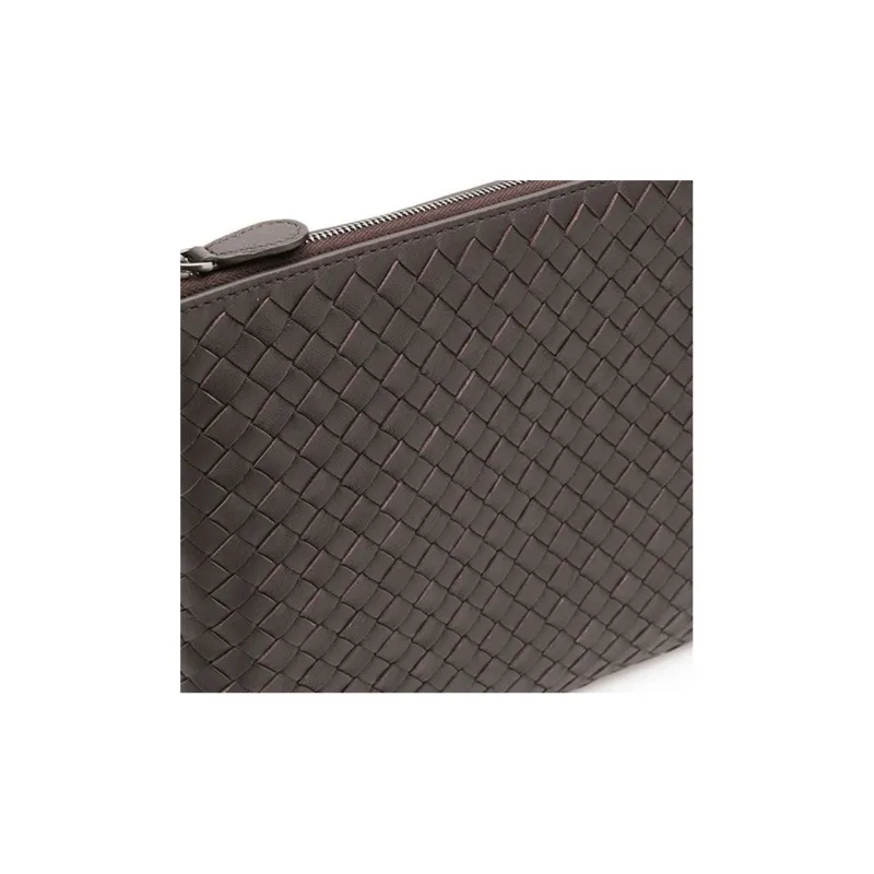 Bottega Veneta Sheepskin Clutch Large Size Unisex Brown-2