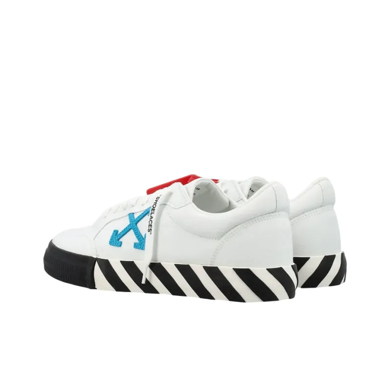 OFF WHITE Vulcanized Low White Teal Canvas-3