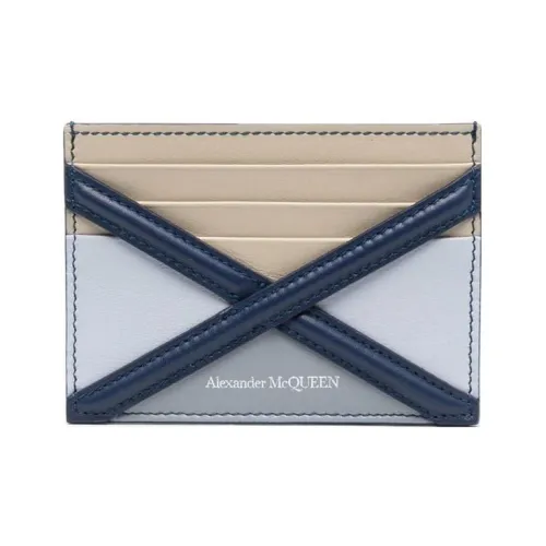 Alexander McQueen Calfskin Card Holder Men's Blue/Light Umber