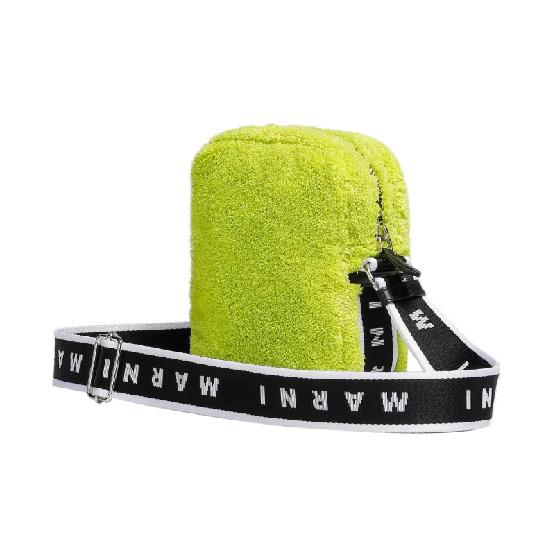 MARNI Cotton Towel Fabric Crossbody Bag, Shoulder Bag Men's Green-1