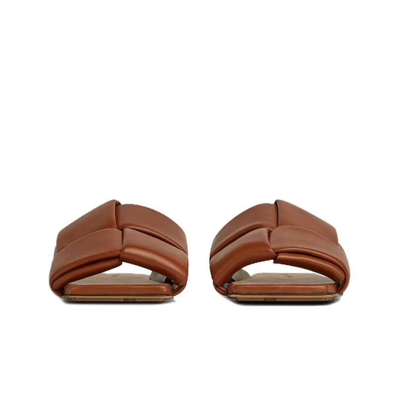 Bottega Veneta Padded Slide Slippers Men's Caramel-2