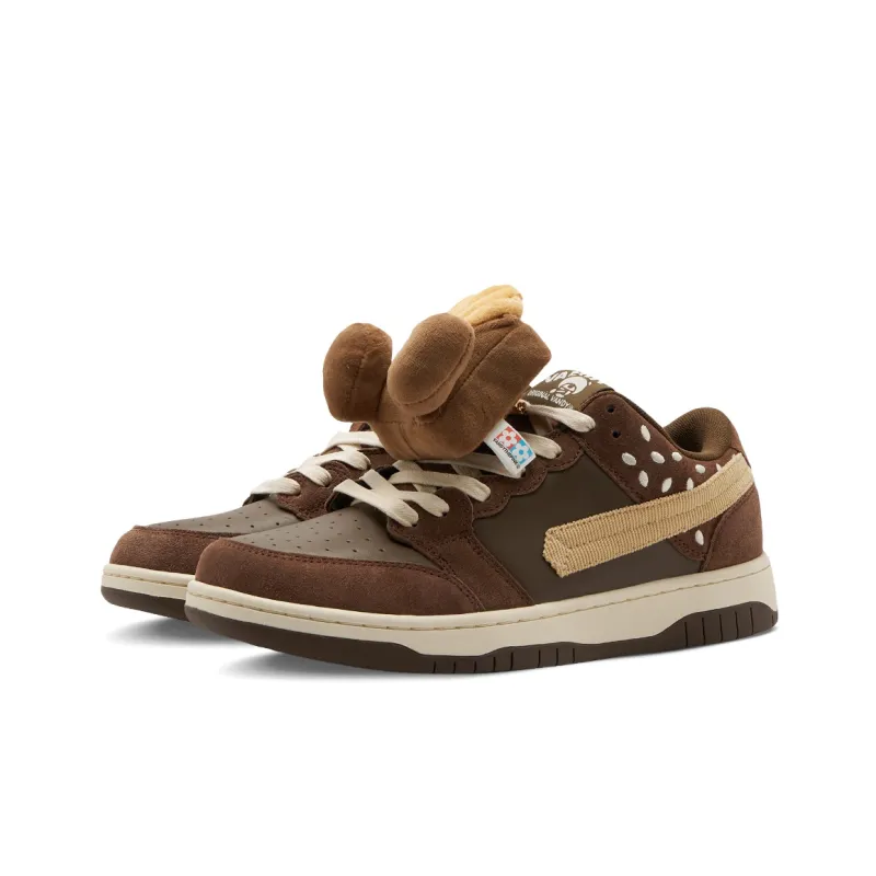 Vandy The Pink Choco Churro Burger Shoes Low Top Stylish Skateboarding Shoes Unisex Brown-1