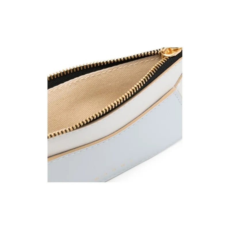 MARNI Calfskin Card Holder Women's White & Blue-2