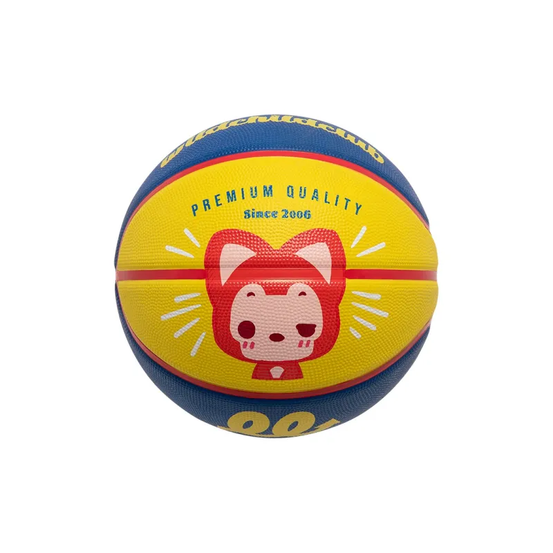 JRs Rubber Basketball Blue Yellow Size 5 Training Kids'-0