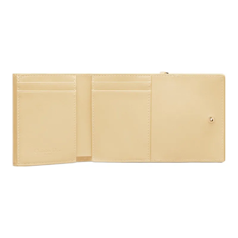DIOR Lady Dior Lambskin Wallet Women's Light Yellow-1