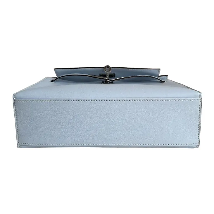 HERMES Mini Kelly Generation 1 Swift Leather Kelly Bag Handbags Women's T0 Bleu Brume Haze Blue/Dusty Blue-5