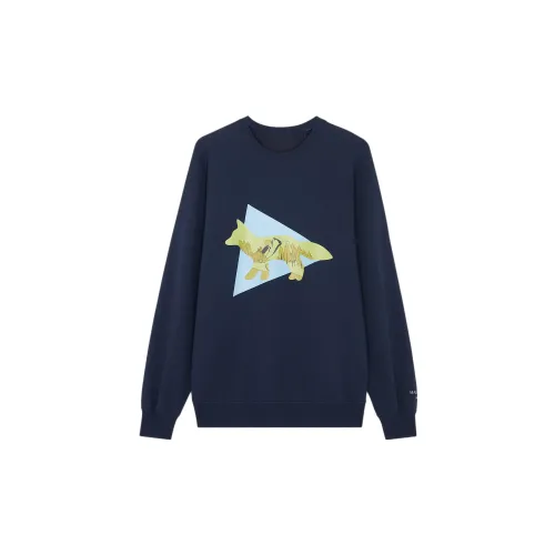 And Wander Maison Kitsune X AND WANDER Sweatshirts Unisex Blue