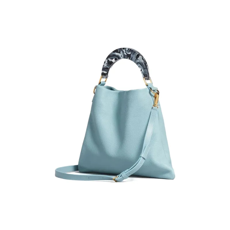 MARNI Venice Cow Leather Hobo Bag Handheld Shoulder Bag Crossbody Bag Handbag Small Size Women's Light Blue-2