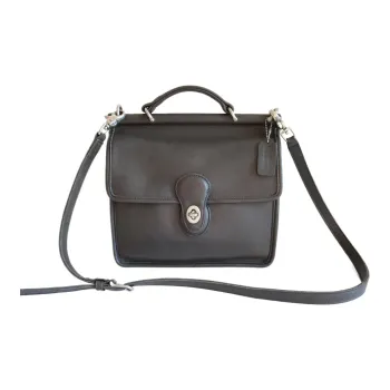 COACH Willis Smooth Cow Leather Handbag Shoulder Bag Crossbody Bag Large Size Women's Black