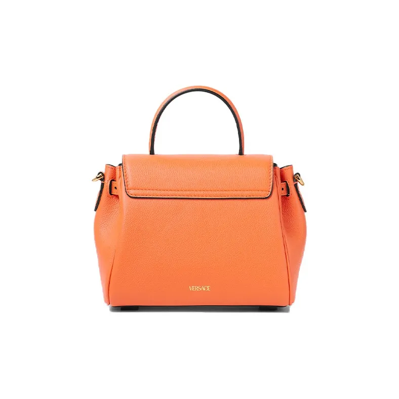 VERSACE La Medusa Cow Leather Shoulder Bag Crossbody Bag Handbag Small Size Women's Orange-2