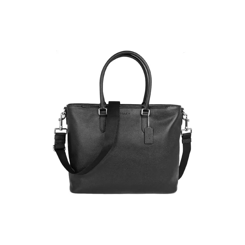 COACH Leather Briefcase, Shoulder Bag, Crossbody Bag, Handbag Tubas Men's Black-0