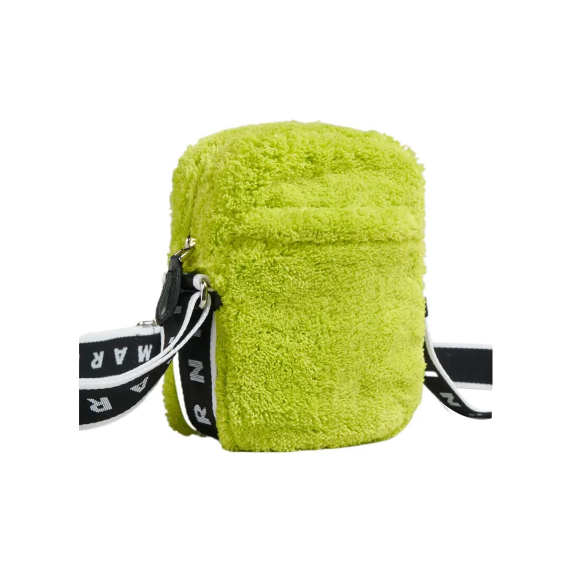 MARNI Cotton Towel Fabric Crossbody Bag, Shoulder Bag Men's Green-3