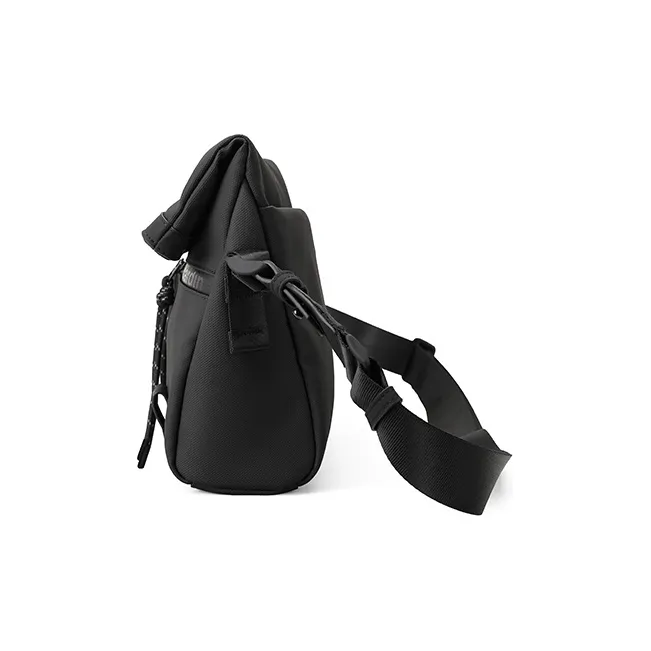 PIERRE CARDIN Fabric Messenger Bag, Shoulder Bag, Crossbody Bag Medium Size Men's Black-3