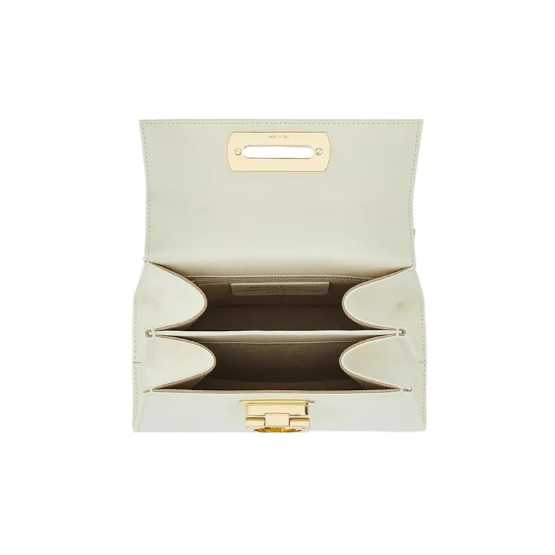 FERRAGAMO Cow Leather Handbag Small Size Women's Beige-3