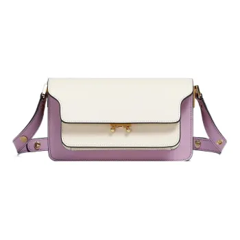 MARNI Colour-Block Saffiano Foldover-Top Shoulder Bag