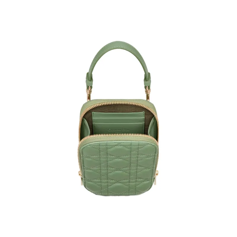 DIOR Lady Dior Lambskin Shoulder Bag Crossbody Bag Handbag Cell Phone Pouch Women's Mint Green-2