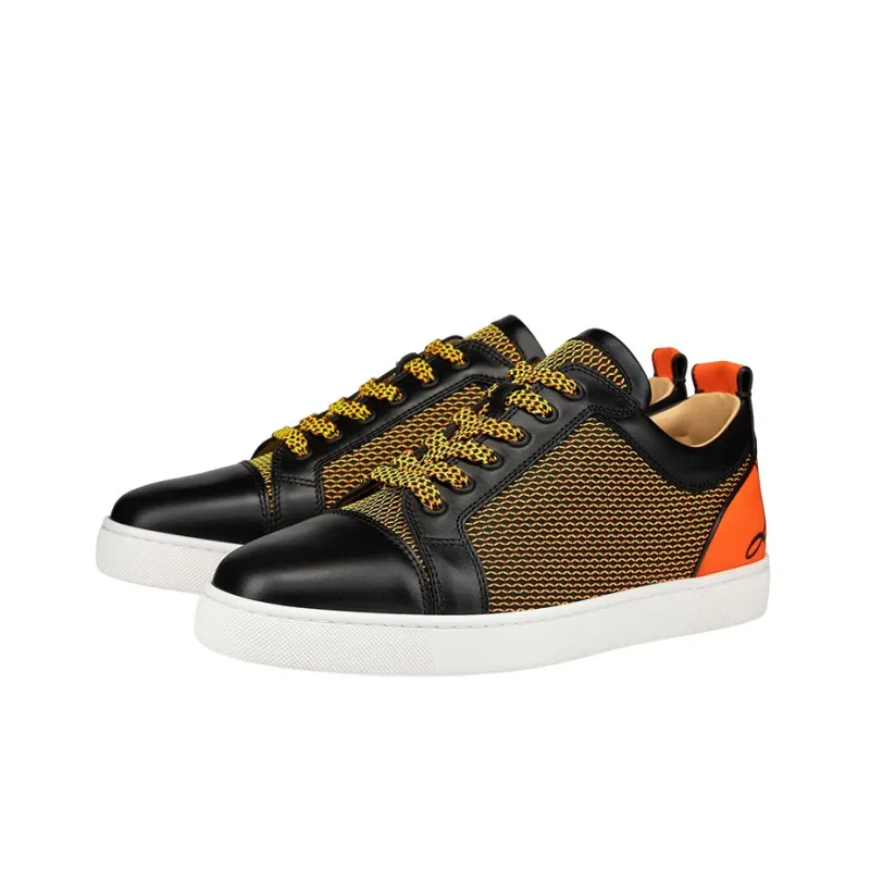 CL LUBOTING Stylish Skateboarding Shoes Men's Black Orange-2