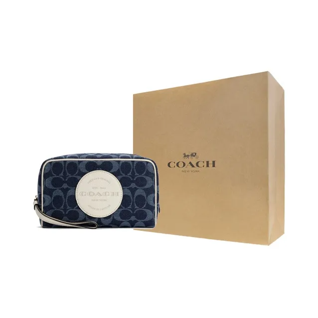 COACH DempseyBoxy Leather Cotton Small Square Bag, Camera Bag, Makeup Bag, Clutch Trumpets Women's Denim-7