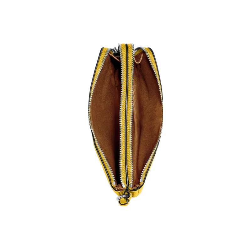 COACH Wristlet Pebbled Leather Wallet Card Holder Clutch Women's Yellow Green-1