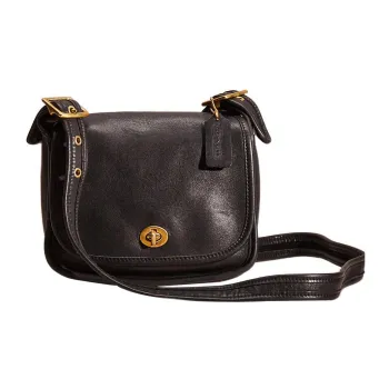 COACH Willis Leather Portable Crossbody Bag, Shoulder Bag Large Size Men's Black