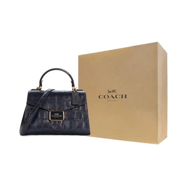 COACH Pepper Cow Leather Crossbody One Shoulder Handbag Small Size Women's Dark Purple-5