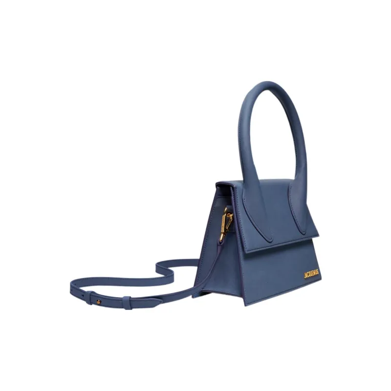 Jacquemus Le Chiquito Cow Leather Patchwork Shoulder Bag Crossbody Bag Handbag Large Size Women's Marine Blue-1