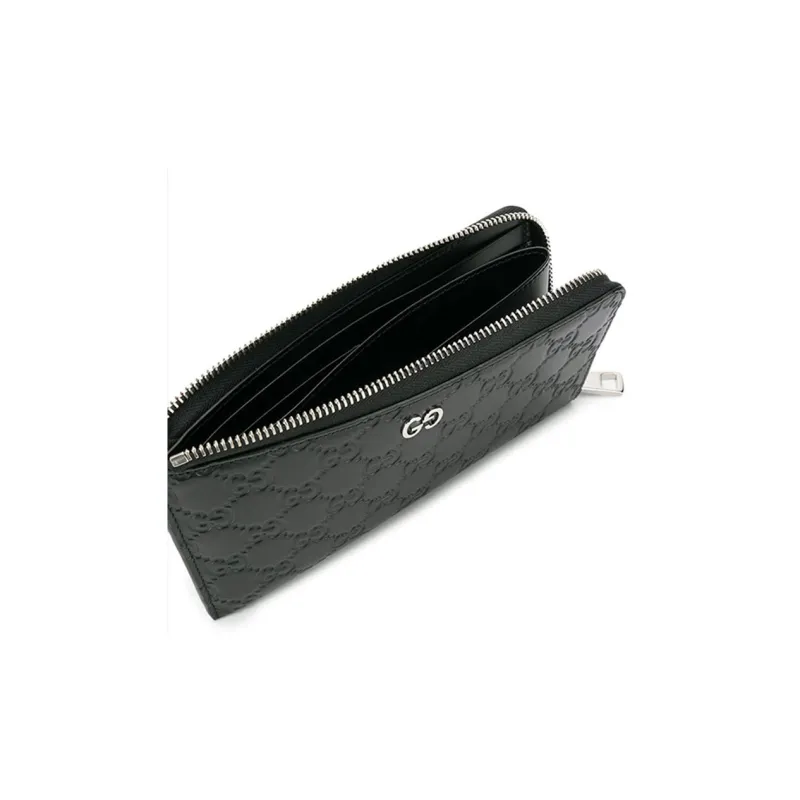 GUCCI Leather Coin Purse Wallet Men's Black-4