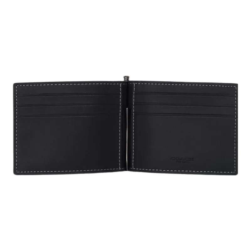 COACH Coated Canvas Card Holder, Wallet Unisex Midnight Marine-1