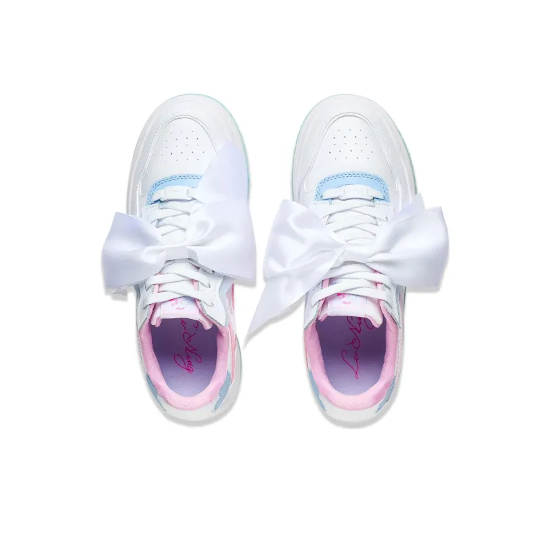 LiNing Future C1 Anti Slip Wear Resistant Low Top Sports Casual Shoes Women's White Blue Pink-3