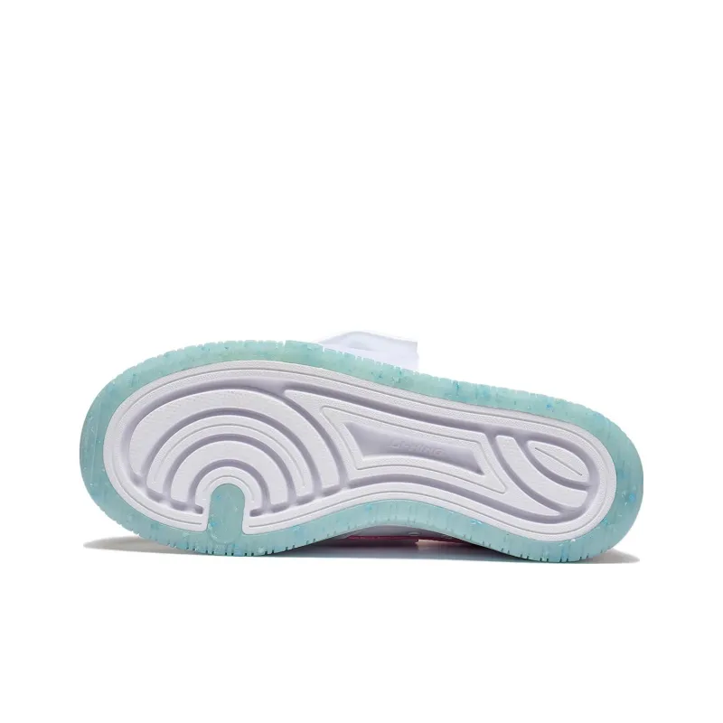 LiNing Future C1 Anti Slip Wear Resistant Low Top Sports Casual Shoes Women's White Blue Pink-6