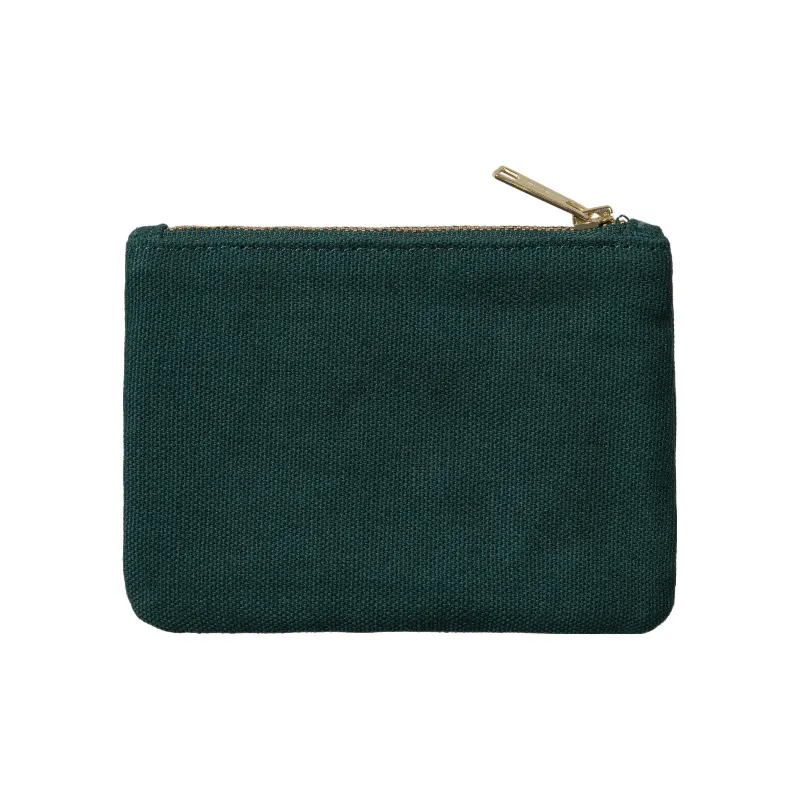 Carhartt WIP Cotton Canvas Coin Purse, Canvas Bag, Clutch, Wallet Unisex Dark Green-1