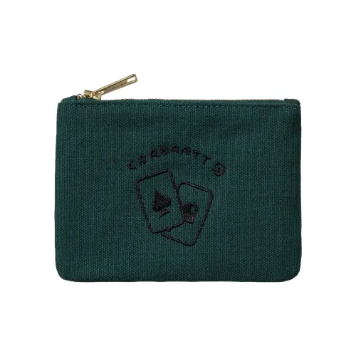 Carhartt WIP Cotton Canvas Coin Purse, Canvas Bag, Clutch, Wallet Unisex Dark Green
