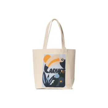 Carhartt WIP Cotton Canvas Tote Bag Shopping Bag Canvas Bag Handbag Shoulder Bag Men's Ecru