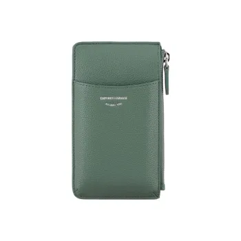 EMPORIO ARMANI MyEA Synthetic Leather Cell Phone Pouch Card Holder, Wallet Women's Pea Green