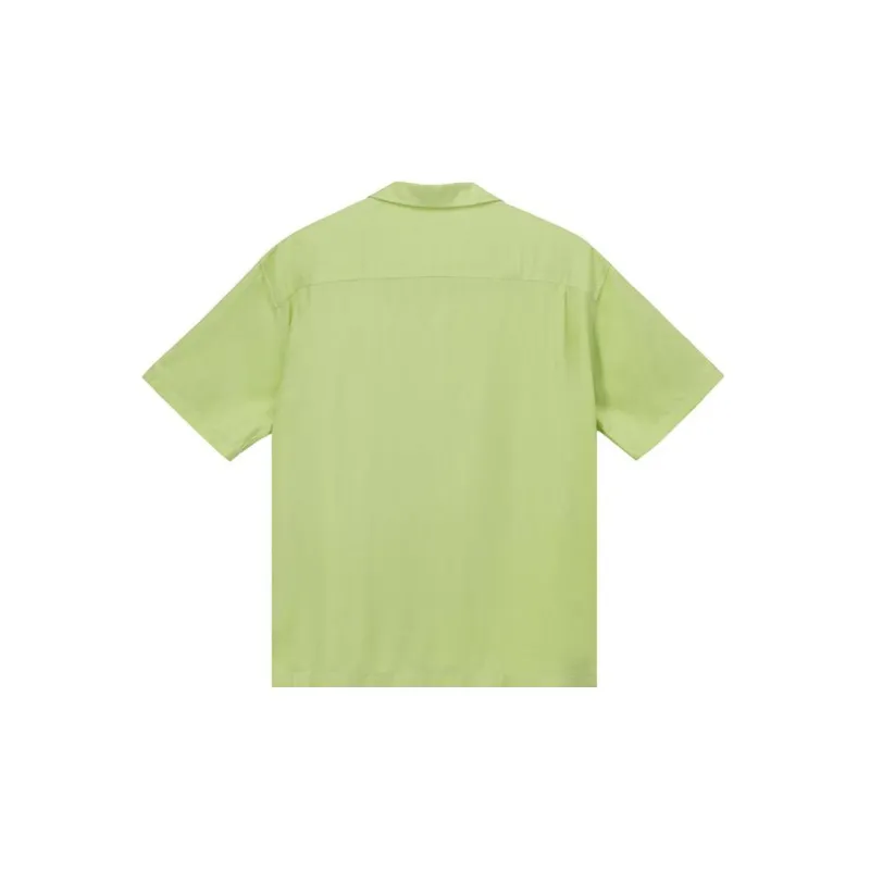 Stussy Contrast Pick Stitched Shirt 'Lime'-1