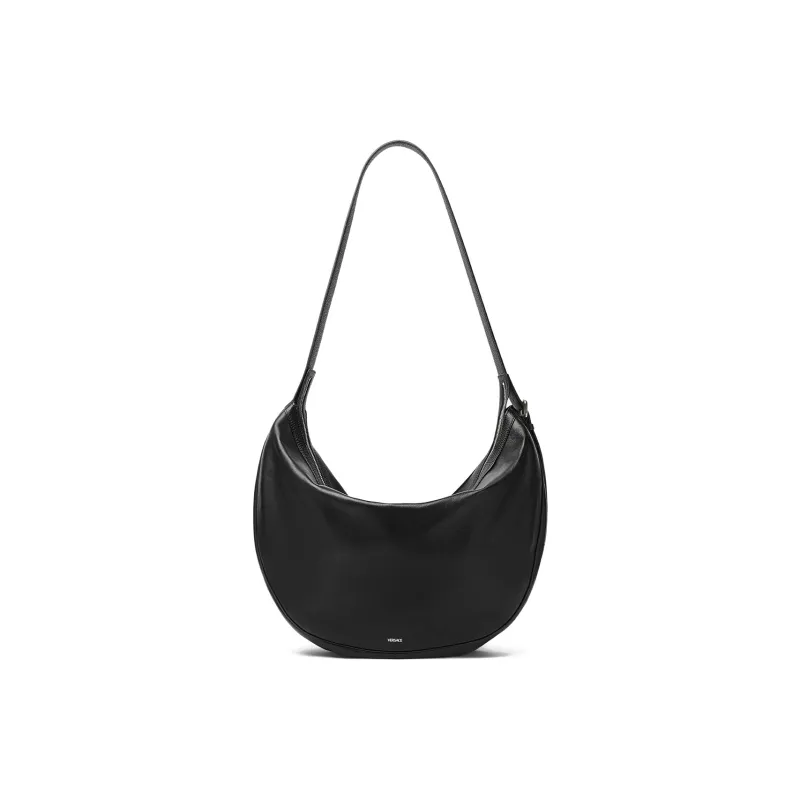 FANSIZHE Repeat Series Cow Leather Casual Hobo Bag Handbag Shoulder Bag Large Size Men's Black-2