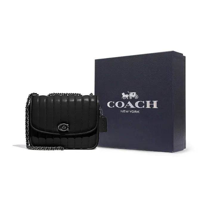 COACH Madison Leather Small Square Bag Crossbody Bag Shoulder Bag Women's Black-5