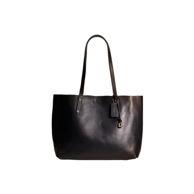 COACH Central Leather Tote Bag Shopping Bag Shoulder Bag Crossbody Bag Handbag Large Size Women's Black-0