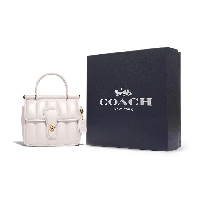 COACH Willis Sheepskin Shoulder Bag Crossbody Bag Handbag Small Size Women's Pink White-6